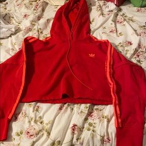 Adidas Cropped Red Hoodie